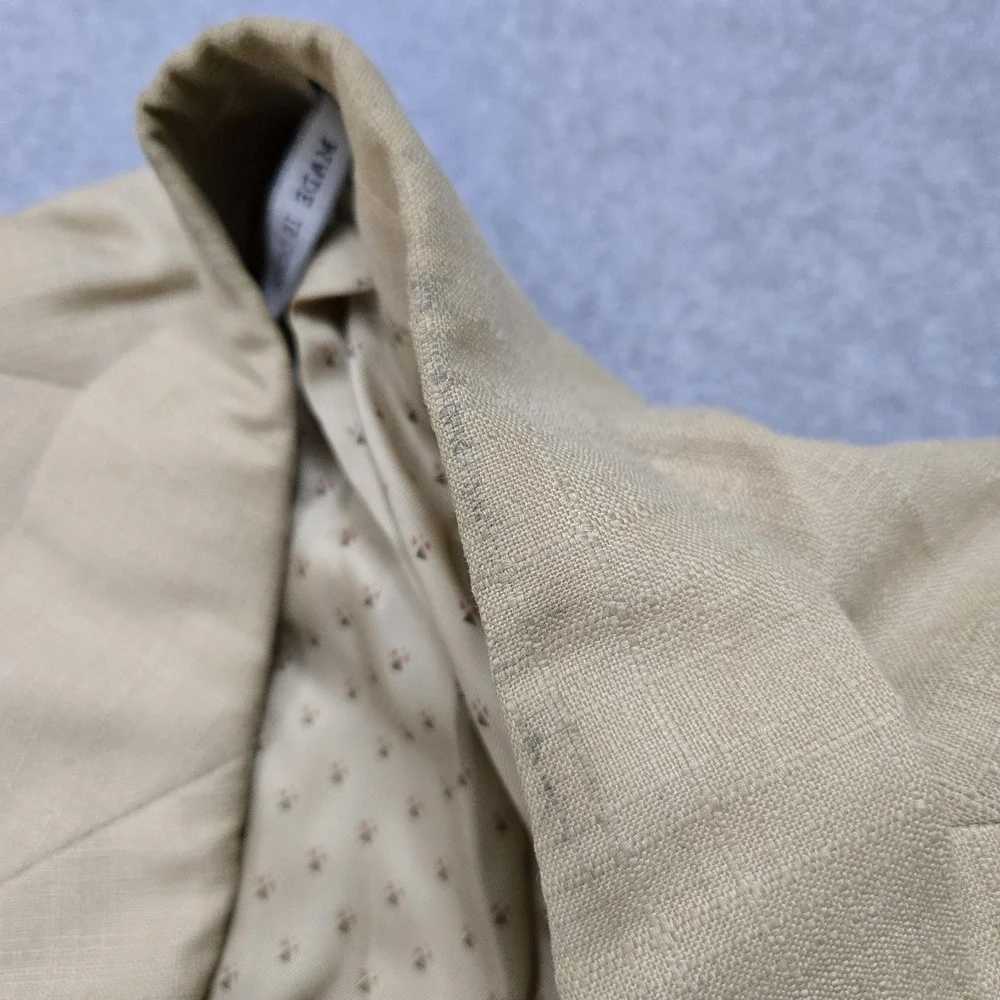 Ralph Lauren Blazer Mens 44‎ Long Beige Linen Silk Blend Black Label Sport Coat